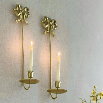 2Pcs Wall Sconces Candle Holders Metal Wall Decorations Hanging Wall Mounted Candle Sconces for Living Room Dining Room