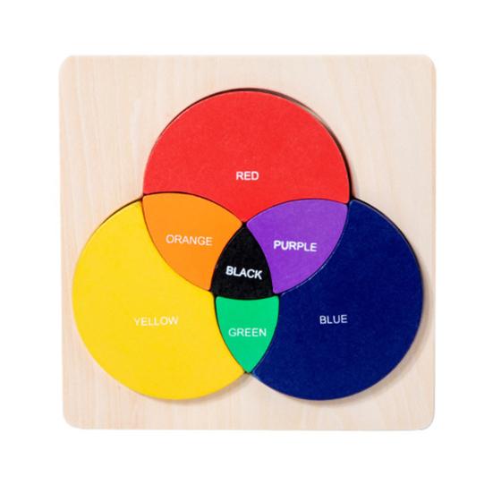 

Деревянная цветная головоломка большого размера, основной цвет, смешивание цветов, обучающая доска с принтом, письмо, раннее познавательное исследование, развивающее образование