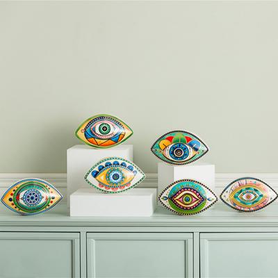 Luxus Große Größe Nordeuropäisch Kreativ Oval Liebenswert Bunt Große Augen Dämonenaugen Keramik Heim Schreibtisch Ornament Kunst Dekoration