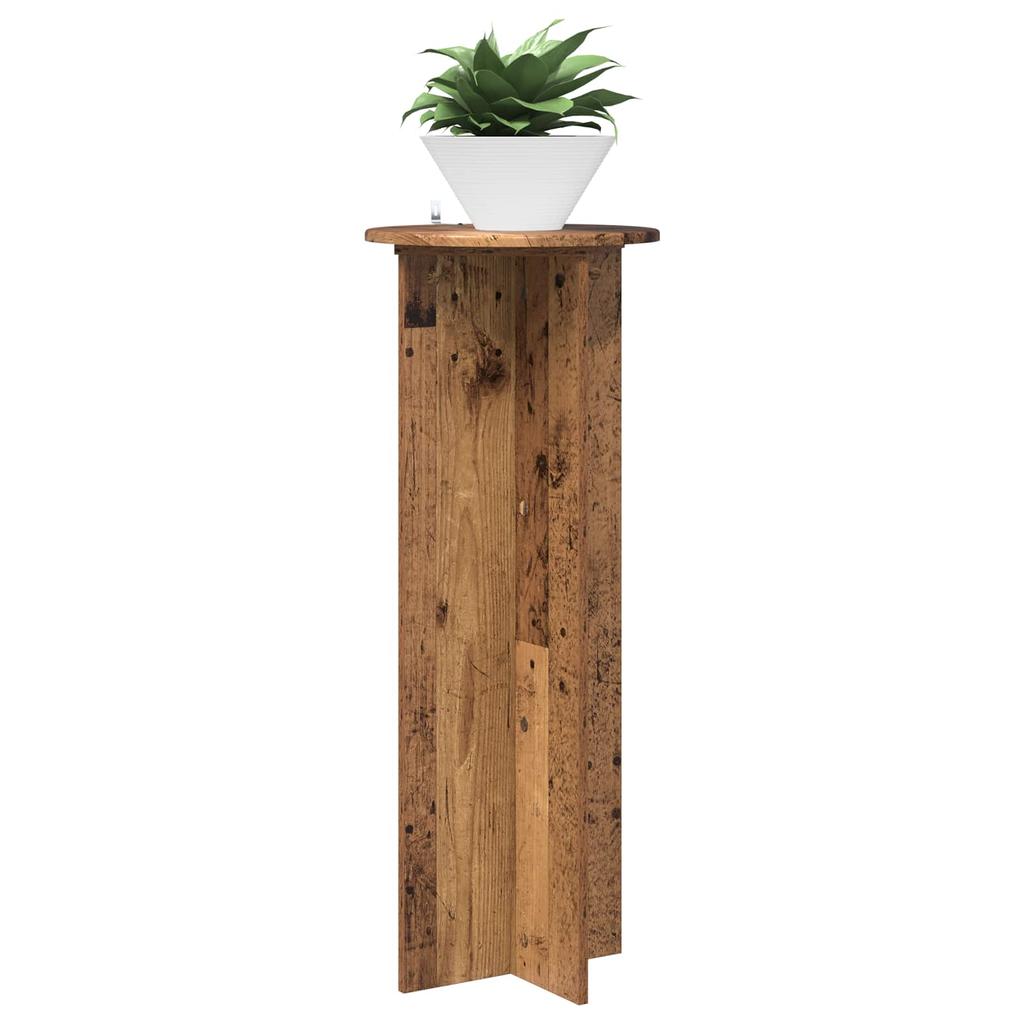 Plant Stand 2 pcs Reclaimed Wood Look Ø40 x 100 cm Engineered Wood