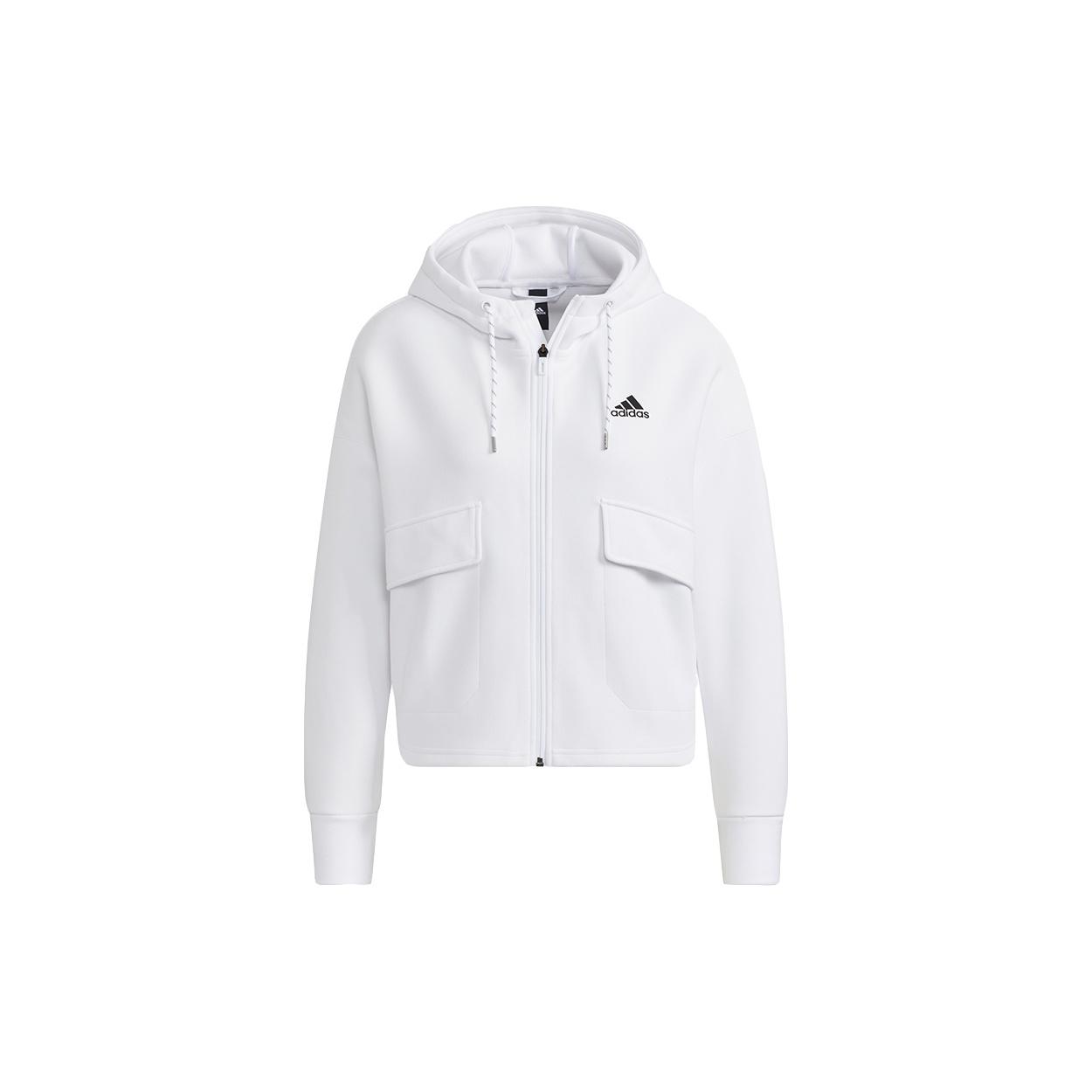 (WMNS) adidas Sty W New Kt Jk Big Pocket Sports Hooded White Jacket Women s H07372 XL