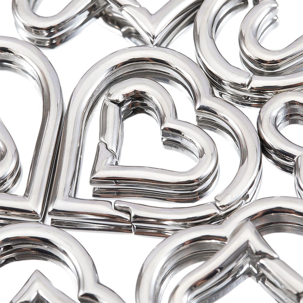 2pcs/1pc No Fade Stainless Steel Heart Spring Lobster Clasp Keychain Oval Clasps Keyring Carabiner Key Holder DIY Jewelry Making