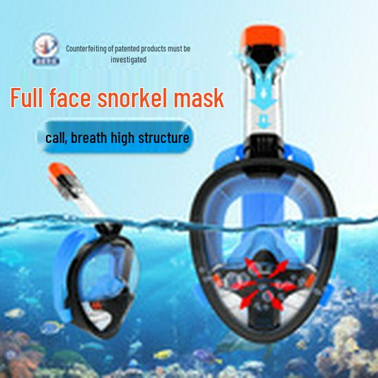 Vollgesichts-Doppelrohr-Trockenschnorchel- und Tauchmaske für Erwachsene