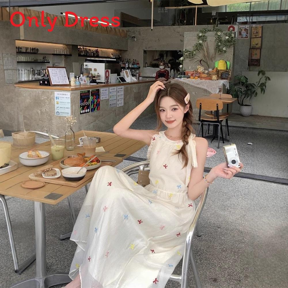 No Brand Butterfly Tie Dress With Polyester Fabric Summer College Style For Women