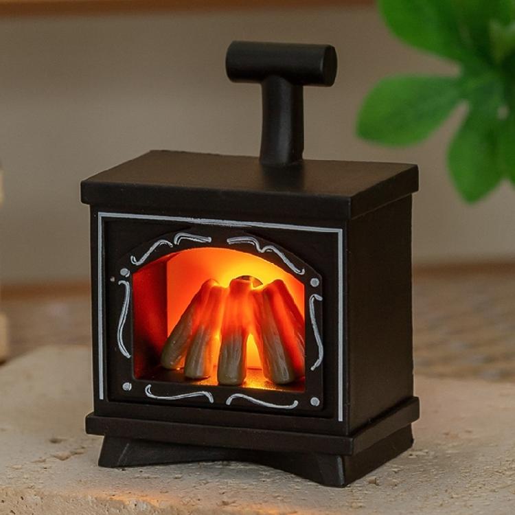 Interactive Miniature Fireplaces LED Light with Realistic Flame Safe for Children Pretend Play Doll House Scene Decoration