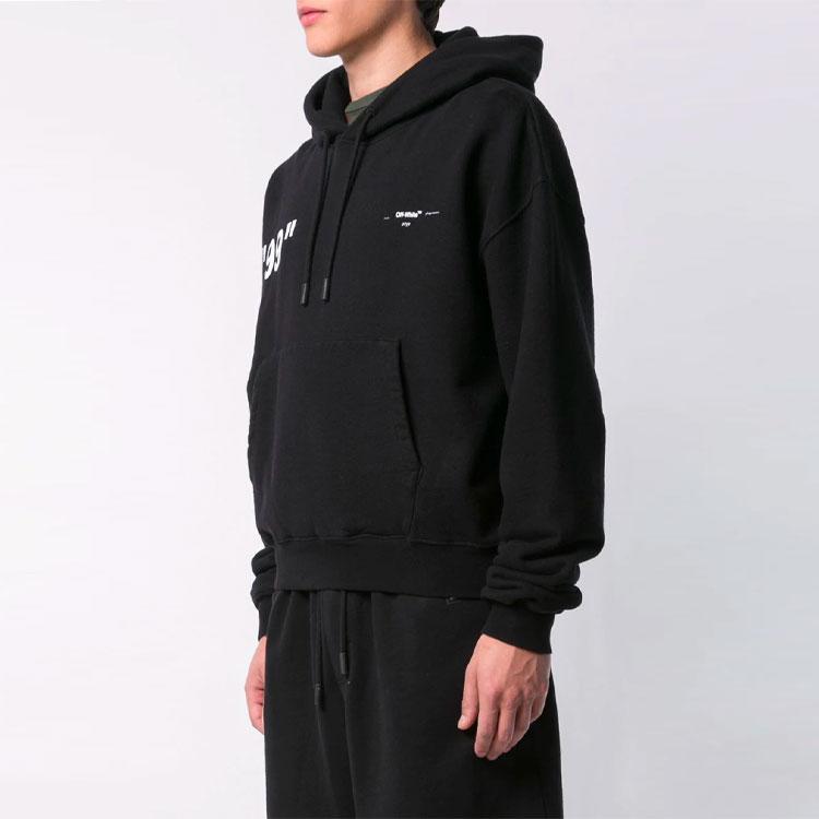 Off-White Ss19 Back Print Loose Hoodie Men Hoodies Black OMBB037R19B970011088