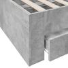 Bed Frame with Drawers Concrete Grey 120x190 cm Engineered Wood