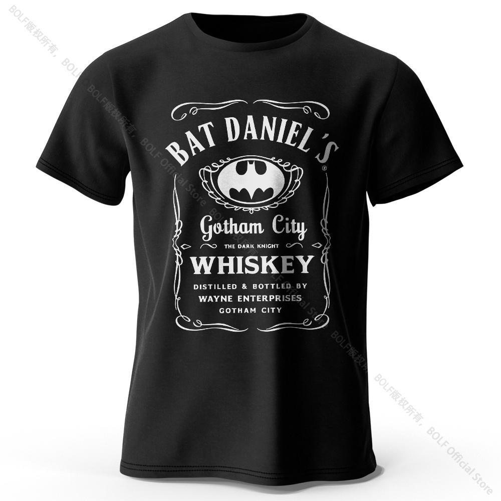 

Футболка из 100% хлопка с принтом Gotham City Whiskey, мягкая и дышащая футболка с круглым вырезом и коротким рукавом, унисекс, в темном и городском стиле M