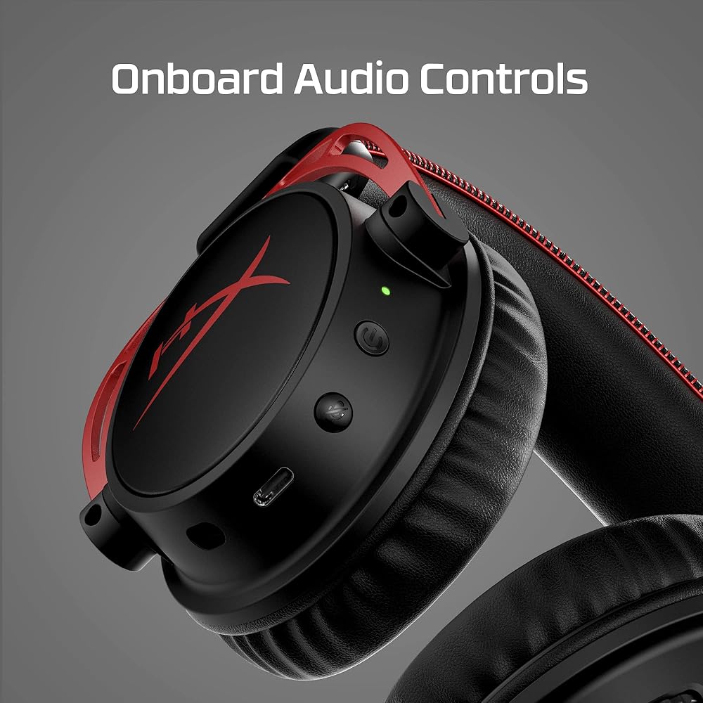 HyperX Cloud Alpha Wireless Gaming Headset 300 Hour Battery Life DTS Audio Red for PC and Switch