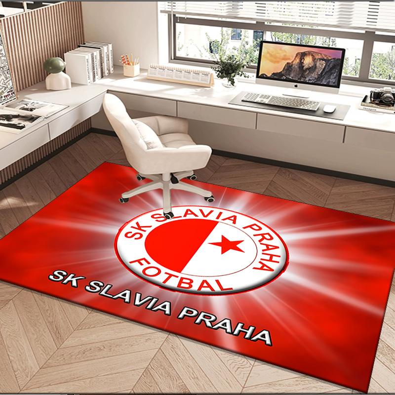 1PC rug Red And White Prague Football Carpet, Chair Rug,Area Rug for Office Bedroom living rooms bedroom, Doormat decor Christmas fan gifts