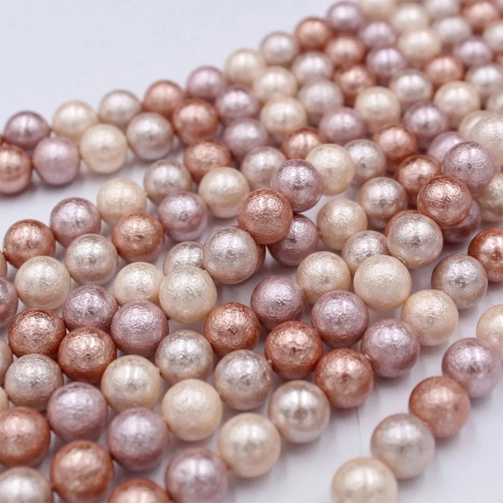 1String, Natural Shell Round Beads, Summer Boho Colorful Loose Spacer Beads for Jewelry Making DIY Necklaces, Bracelets, Anklet Accessories Craft 36cm
