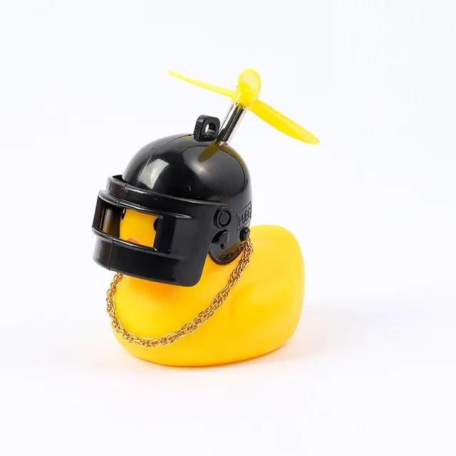 New Car Cute Wind-breaking Duck Interior Broken Wind Small Yellow Duck with Helmet  Airscrew Cycling Decoration Ornament Decor