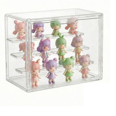 Clear Acrylic Figure UV Magnetic Opening Display Case for and Small Transparent Storage Easy Assembly 36cm W X 27cm D X 22cm Case, Dustproof,