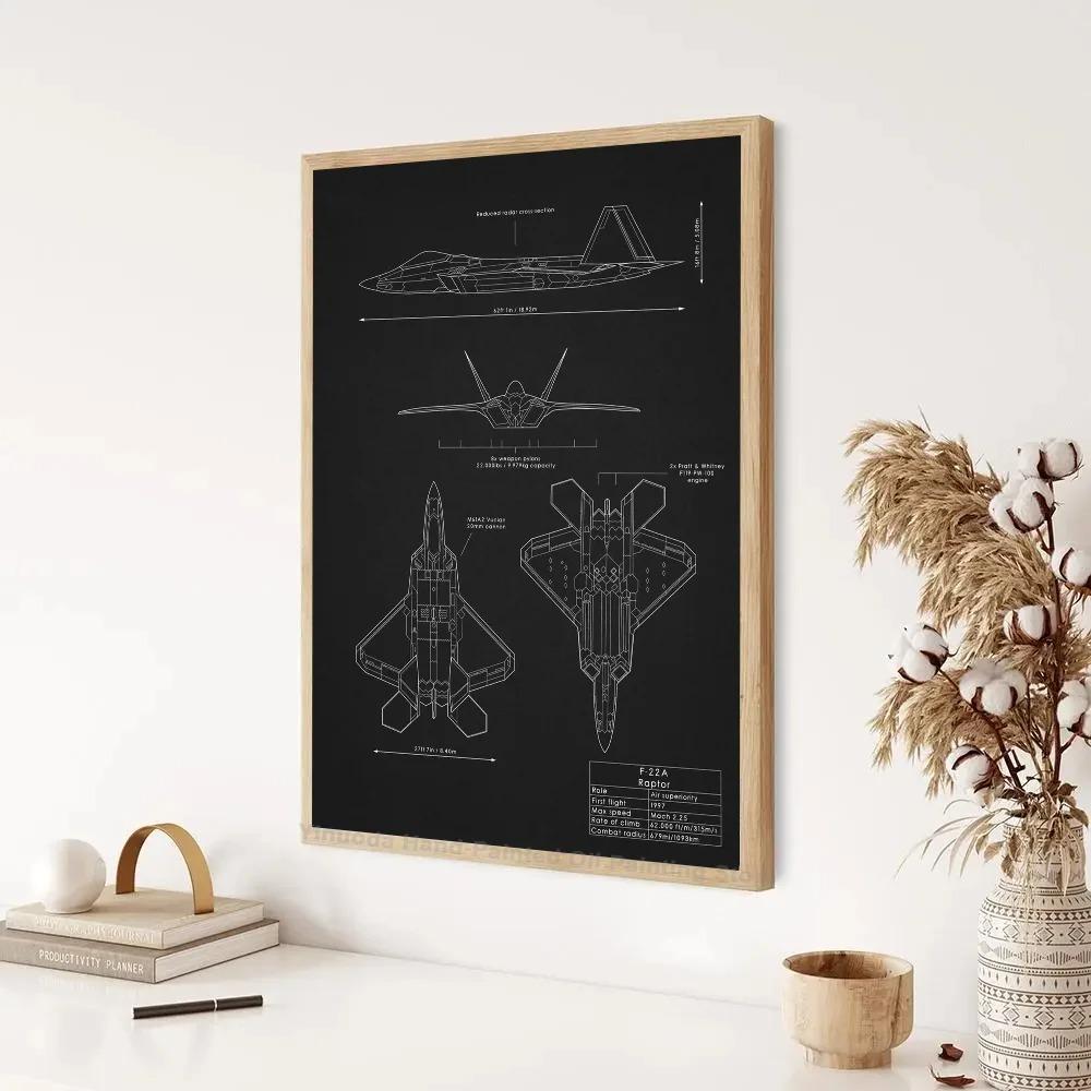 1 Airplane Design Flat Poster Canvas Painting Art Decoration Caf É Bar Room Wall Decoration