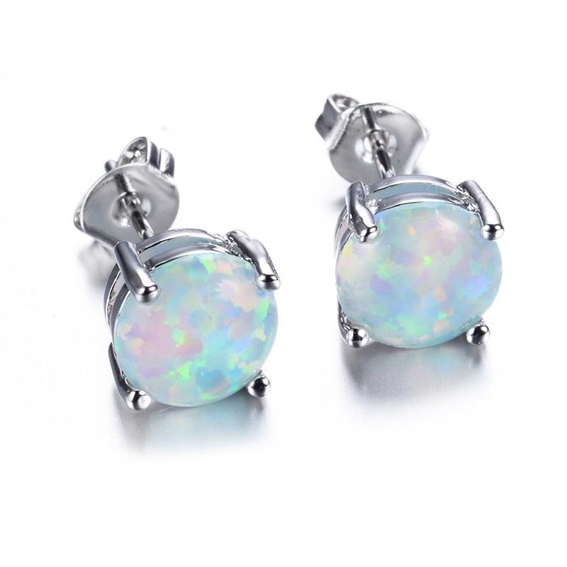 Korean & Japanese Style Opal Earrings: Elegant Studs & Pendants for Women