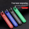 Engraved Aluminum Alloy Keychain with Phone Ring Holder & Car Anti-lost Number Plate
