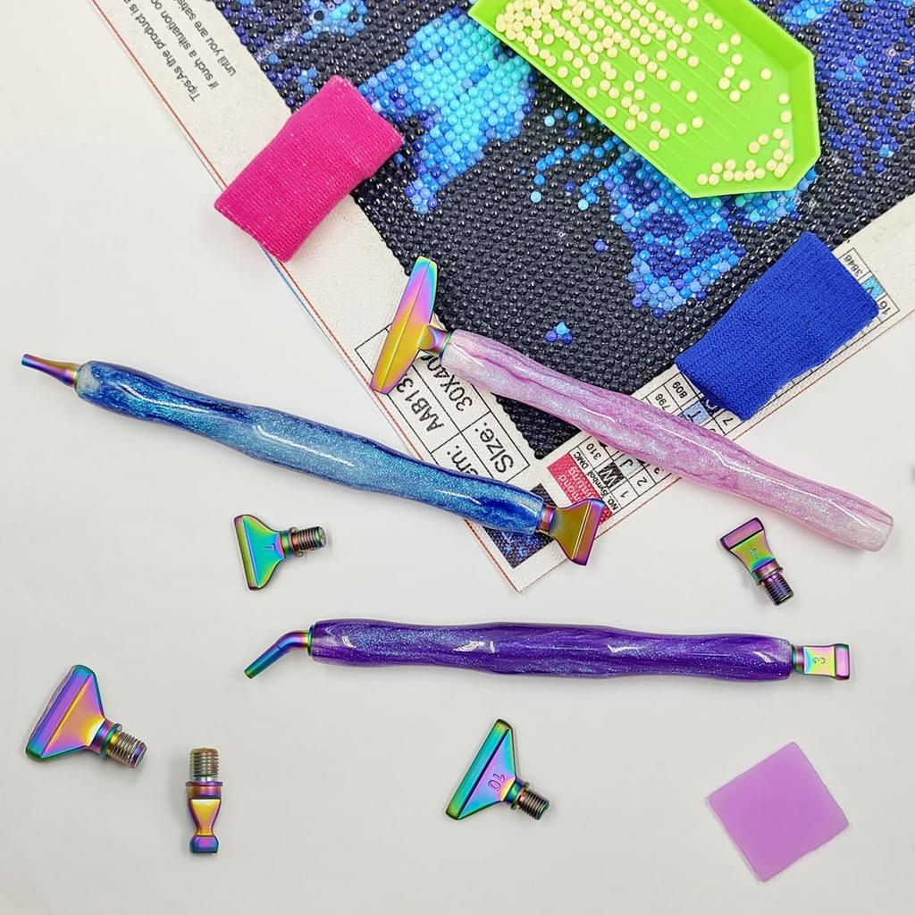 SENHAI Diamond Art Pen 24 Pieces Diamond Painting Pens with Colorful Metal Tips and Threaded Tips for 5D Diamond Art Accessories Tools for DIY