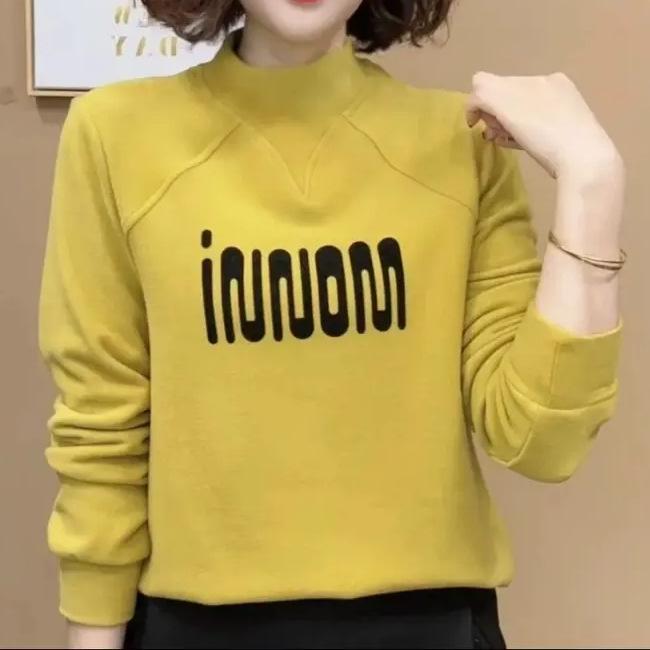 Women's Plus Size Double-Sided Fleece Base Layer Top - Winter Casual Versatile with Half-High Collar
