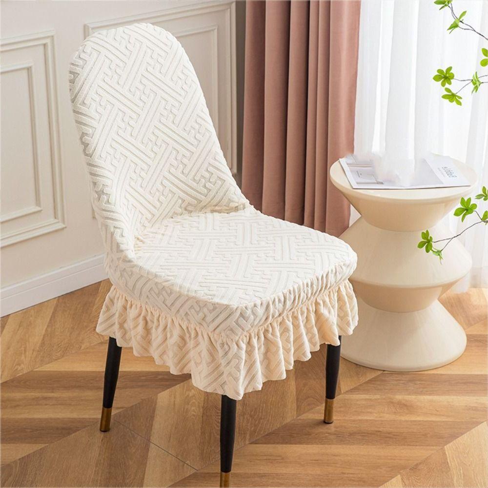 Dustproof Jacquard Arc Chair Cover Soft Chair Protective Case Curved Seat Cover  Restaurant