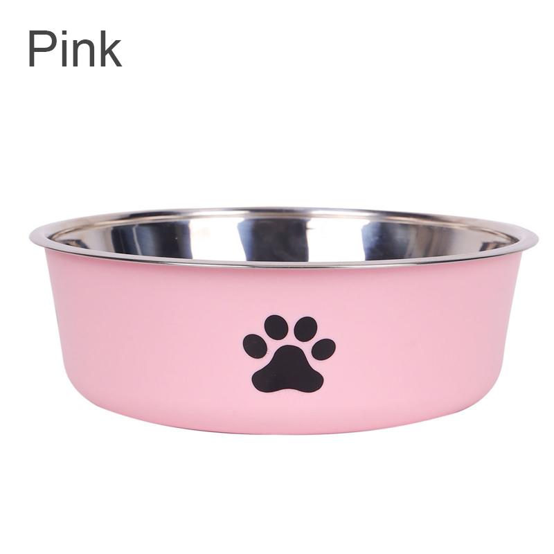 Dog Water Bowl with Non-Slip Rubber Base And Small Cats And Dogs Drinking Water Feeding Pet Bowl Stainless Steel Pet Food Bowl