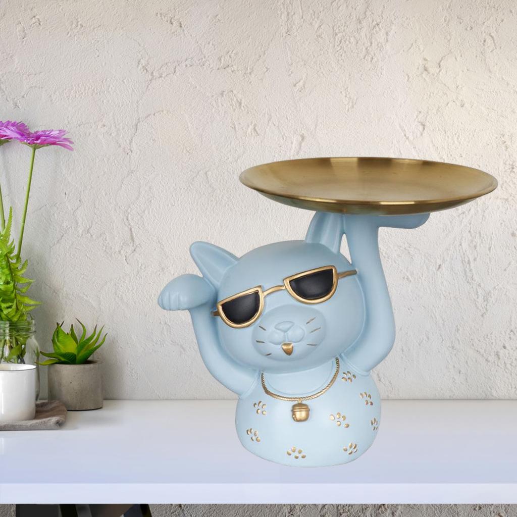 Statue Storage Tray Standing Resin Animal Sculpture Crafts Tabletop Countertop Shelf