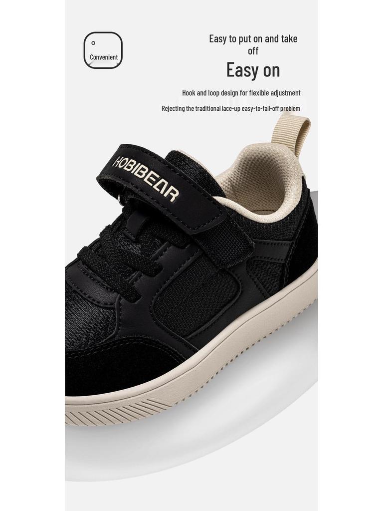 HOBIBEAR Kinder Breite Kopf Atmungsaktives Stoffobermaterial Lässige Laufschuhe für Frühling & Herbst
