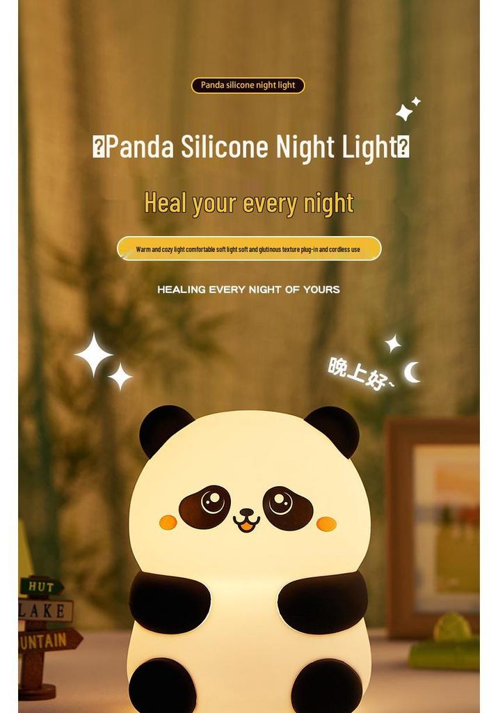 Customizable Seven-Color Rechargeable Silicone Panda Night Light