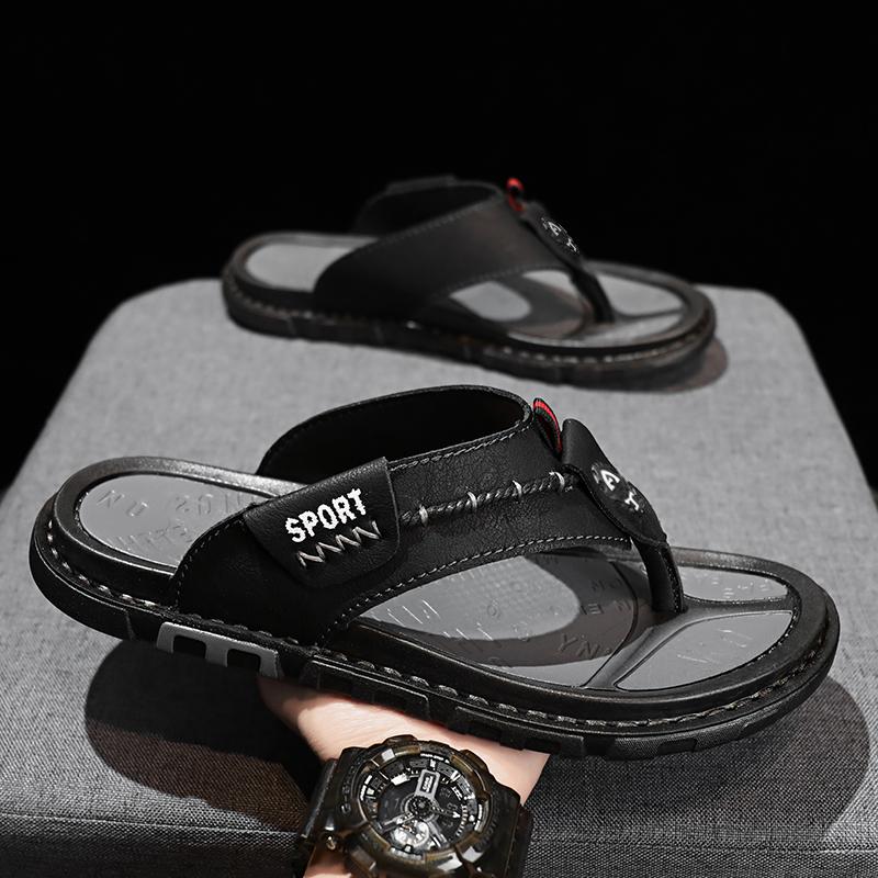 Fashion Flip Flops Summer Mens Slippers Casual Shoes Beach Sandals Outdoor Slides Walking Comfort Designer Fashion Luxury Leather