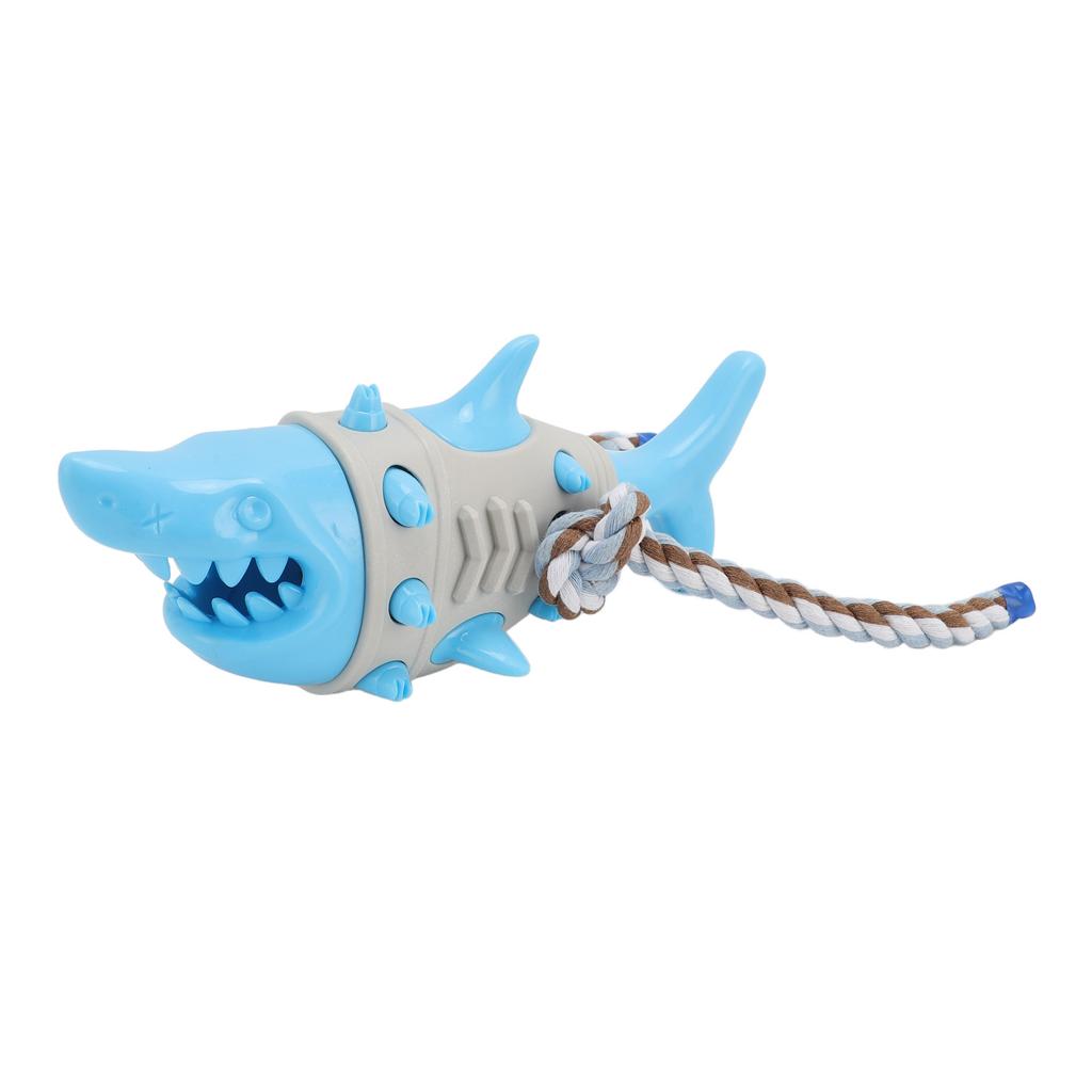 Dog Chew Food Dispensing Toy Tooth Cleaning Shark Shaped Stress Relief Chew Teething Toy for Puppy