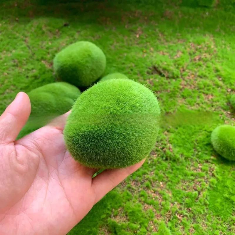 10pcs Simulated Moss Stones for Home Garden Flower Pots - Micro Landscape Decor & Garden Ornaments