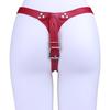 FRRK PU-10 Wearable Chastity Belt Accessories, Wine Red/Black Waistband Buckle for Leather Pants