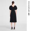 ELLASSAY Spring/Summer V-Neck Pleated Waist Triacetate Dress