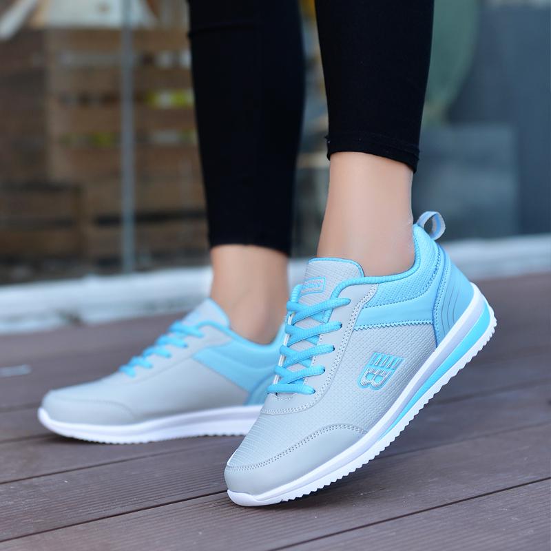 Damen PU-Leder Laufschuhe Elastische Freizeit-Sportschuhe Wasserdichte Outdoor-Trainings-Sneaker Leichte Jogging-Schuhe