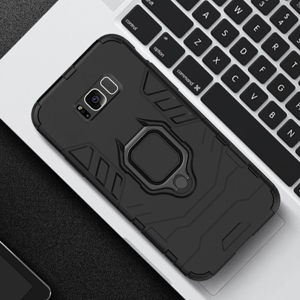 Pro Samsung Galaxy S8 Pouzdro Armor PC Kryt Kovový Kroužek Držák Pouzdro na Telefon pro Samsung S8 S8 Plus M40S Kryt Nárazuvzdorný Tvrdý Nárazník
