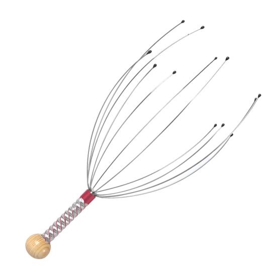 Octopus Head Massager Stainless Steel Brain Massage Claw Scalp Scratcher Engraved Head Relaxer for Promotes Blood Circulation Relieves Muscle Pain