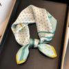 New 100% Real Silk Satin Women Scarf  Flower Printed Foulard Femme Square Head Scarfs Bandana Shawl Gift For Lady Hijab