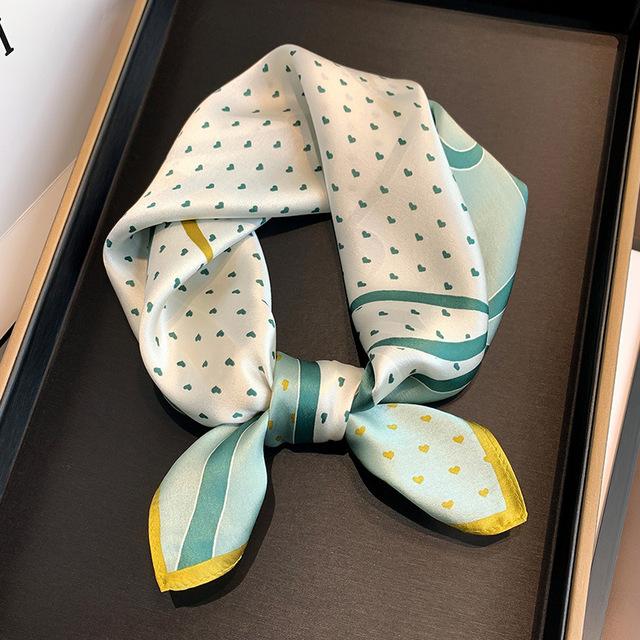 New 100% Real Silk Satin Women Scarf Flower Printed Foulard Femme Square Head Scarfs Bandana Shawl Gift For Lady Hijab