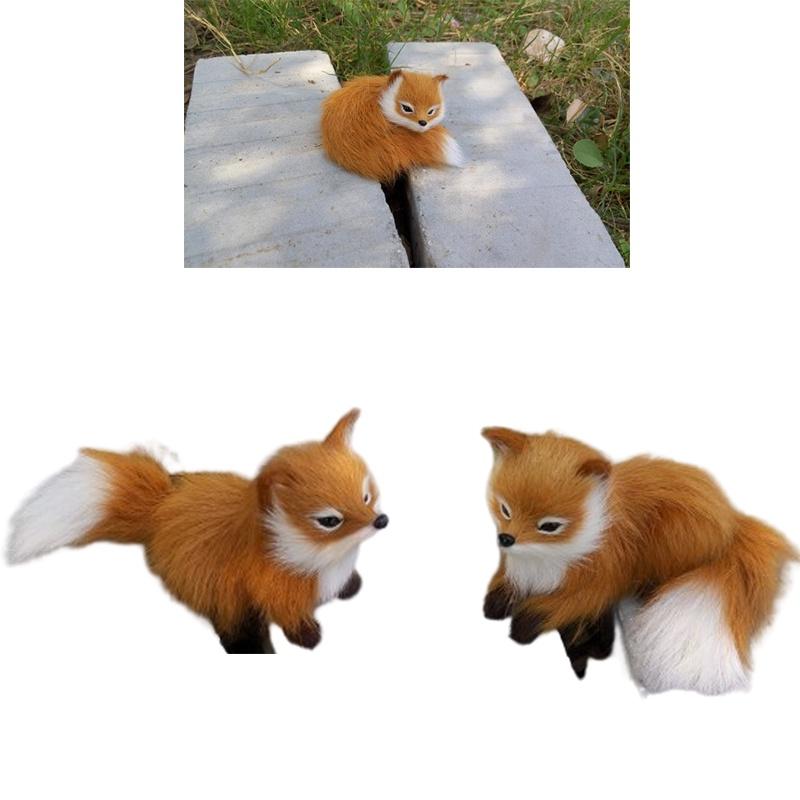 Simulated Animal Fox Plush Toy Childrens Christmas Gift Photo Props Decor Home