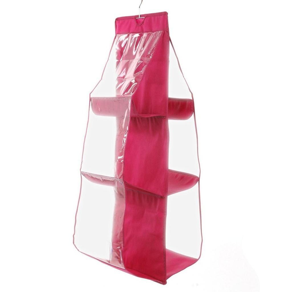 Large Capacity Non-woven Hanging Wardrobe Storage Bag For Purses In Black