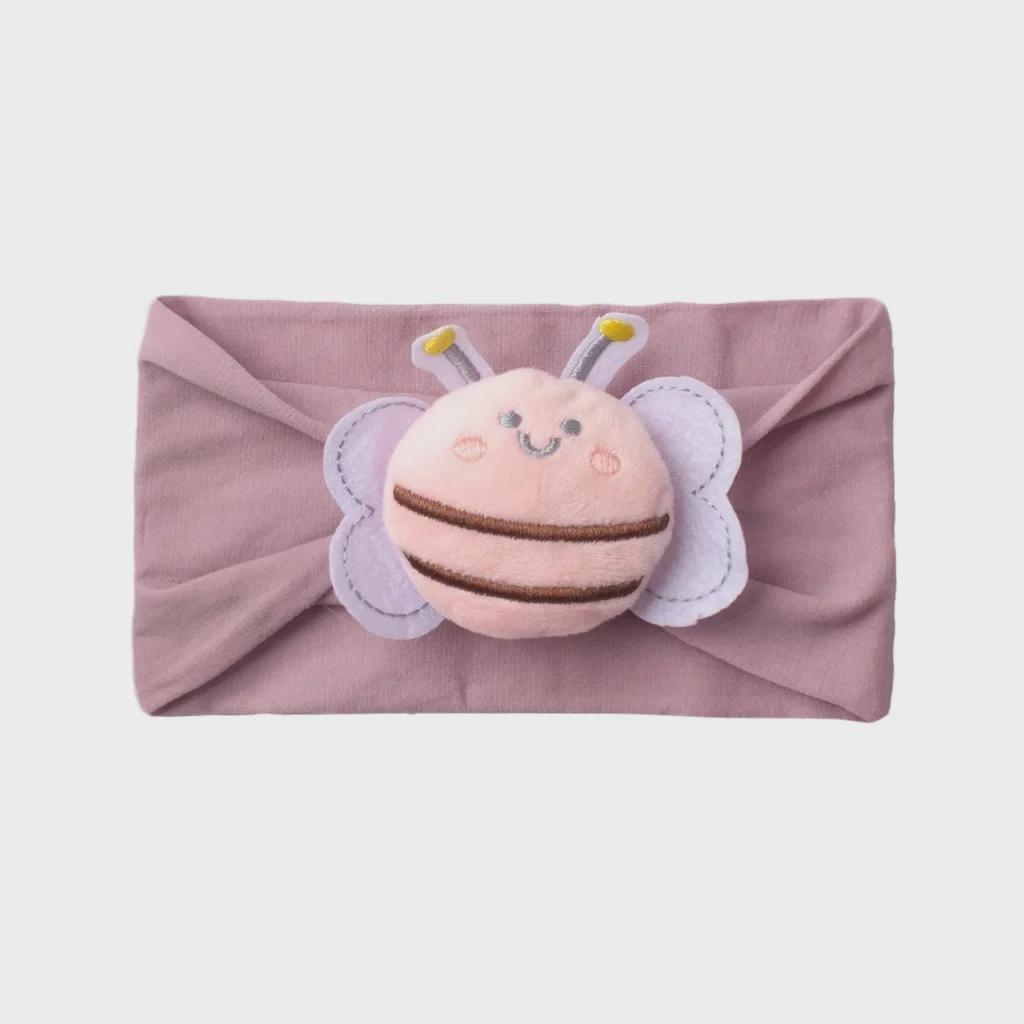 New Baby Nylon Headband: Solid Color Bee Design for Cute Girls