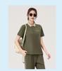 Women's Summer Sportswear Set: Lapel Short Sleeve Top & Loose Long Pants, Plus Size, Casual Two-Piece Running Suit