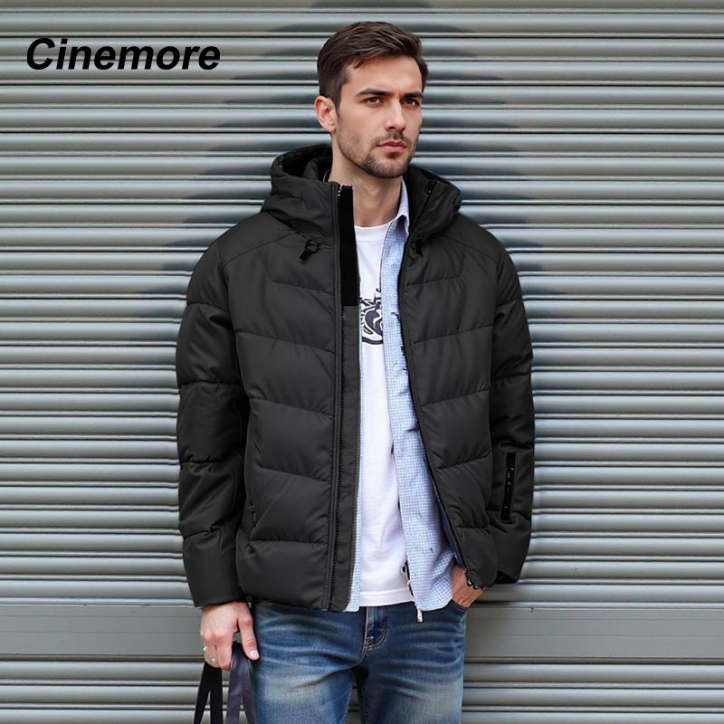 

Cinemore 2025 Winter Coat Men s Down Jacket with Pockets, Warm, Drawstring, Hooded, Short Parka Men s 8099 L чёрный