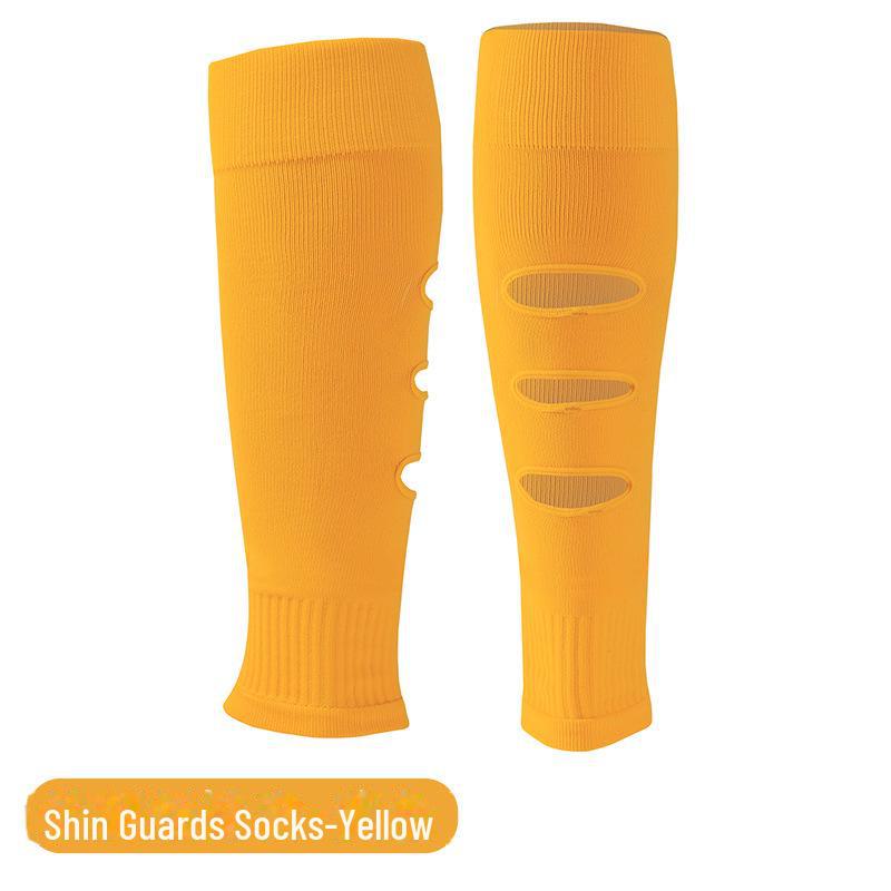 

Мужские дышащие футбольные носки выше колена с защитой голени и колена shin guard socks; Adult One Size жёлтый