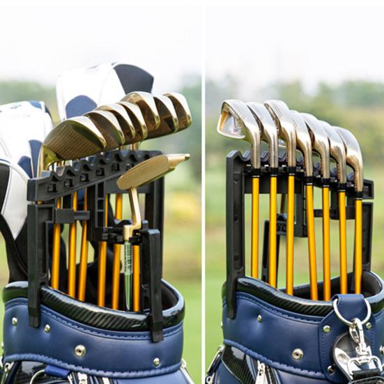 Klip na držák golfových holí s 9 sloty Nastavitelná šířka Univerzální Snadná instalace Stohovač golfových tašek Organizér Stohovač golfových holí Stojan na displej