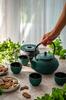 CAST IRON KETTLE 1.5L TEAPOT 4x CUPS INFUSER PADS TEA STRAINERS