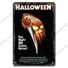 Halloween Night Party Poster Vintage Metal Signs Pumpkin Trick or Treat Metal Tin Plate Wall Art Decor For Bar Pub Club Home