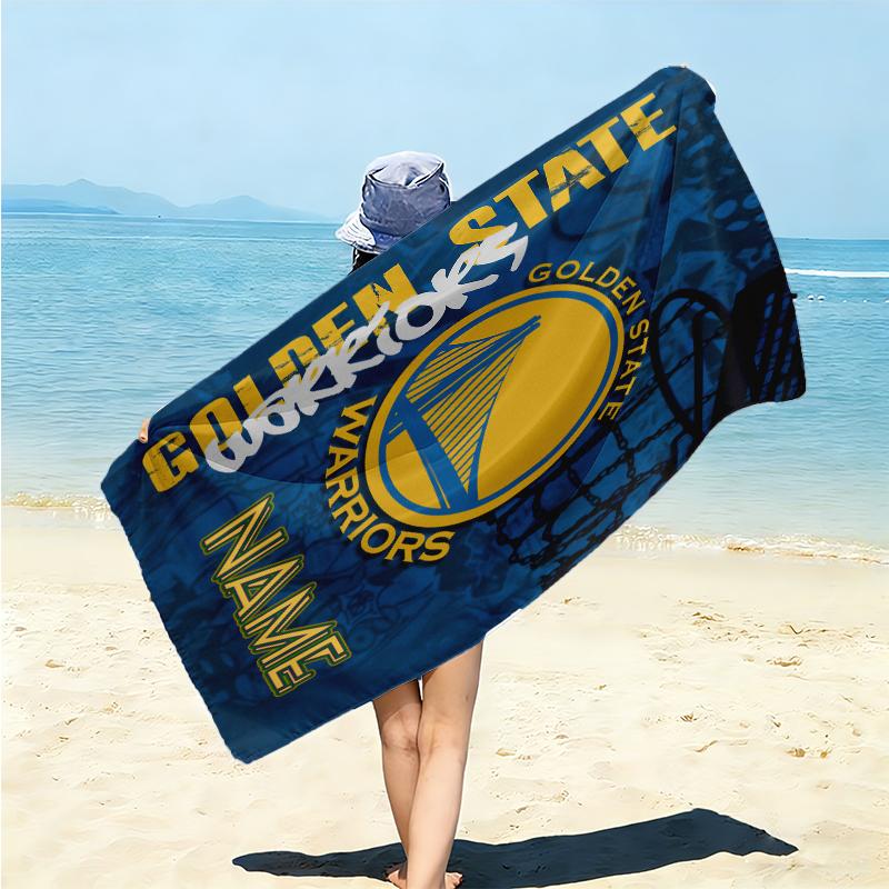 Personalized Golden State Warriors Fan Gear Beach Towel Microfiber Beach Towel Thin Absorbent for Beach Swimming Yoga Bath Sports. 0910221