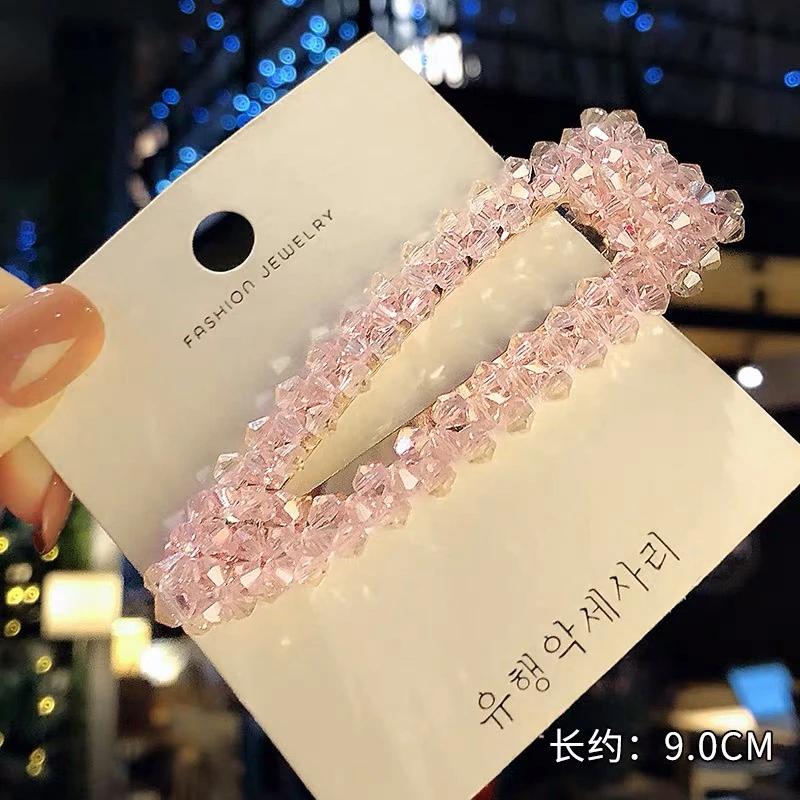 Elegant Head Jewelry Women Hairpins Crystal Beads Handmade Snap Barrettes Clip Fashion Decoration Hair Accessories Wedding Gifts