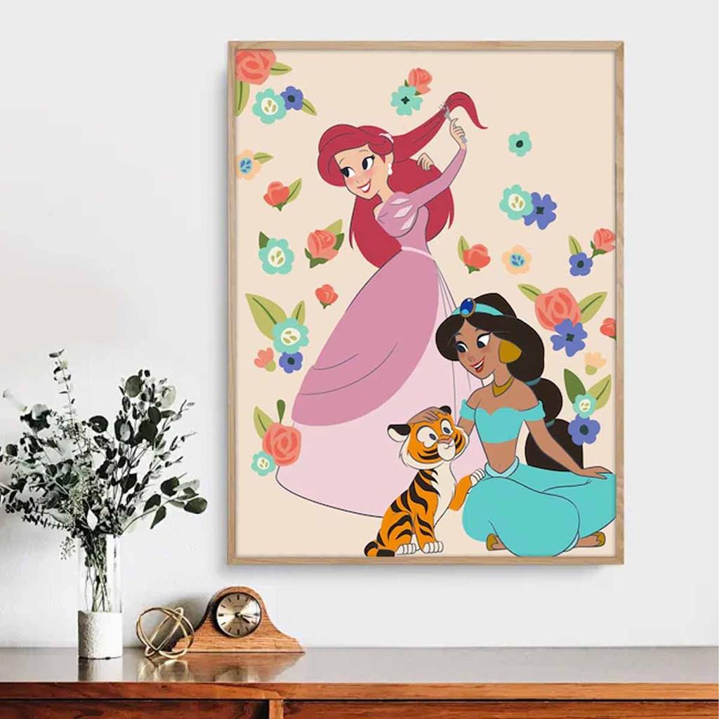 DIY Diamond Painting The Princess and The Tiger Cross Stitch Kit Mosaic Art Diamond Painting Full Circle Diamond Home Decoration