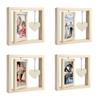 With Heart Pendant Desktop Photo Frame Wooden Photo Display Frame  Home Supplies